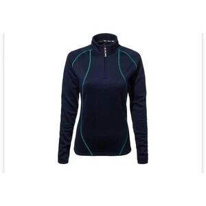 Sherpa Zip Up women's pullover Large Fleece Moisture Wicking Blue